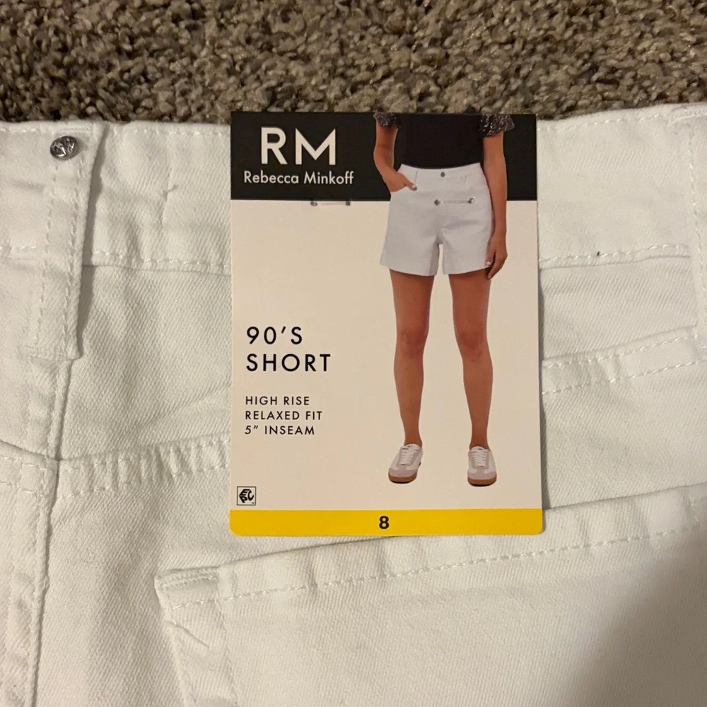 Rebecca Minkoff White High-Rise Cotton Shorts